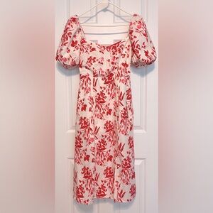 Banana Republic, Linen-Cotton Puff- sleeves dress, size 2